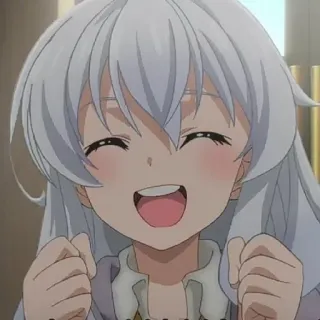 💜 b0b53962 anime, fille, souriant, joyeux, gai, excité telegram sticker