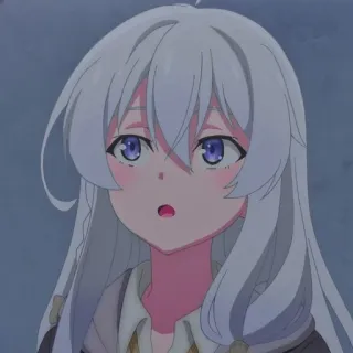 💜 e07a45da animé, fille, cheveux blancs, mignon, dessin animé, manga telegram sticker