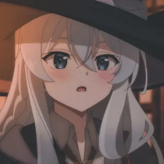 💜 fdccc5e5 Anime, Sorcière, Mignon, Fille, Cheveux Blancs, Rouge, Dessin Animé telegram sticker