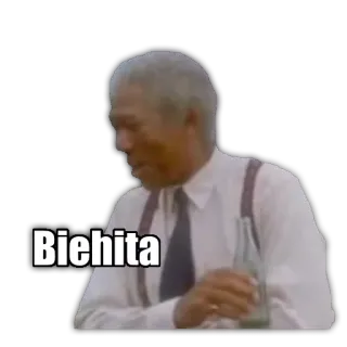 👵 291a22e3 Biehita old man, drinking, tie, suit, bottle telegram sticker