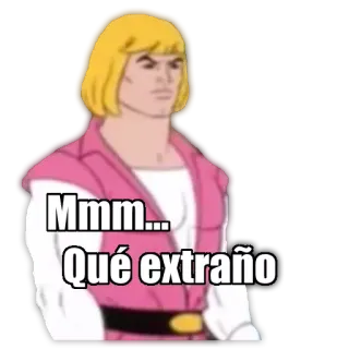 🤔 61c879a9 He-Man Mmm... Qué extraño cartoon, he-man, strange, prince adam telegram sticker