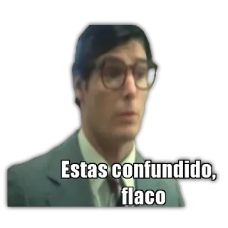 😰 b6c41fd6 Clark Kent Estas confundido, flaco man, confused, glasses, suit telegram sticker