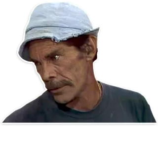 🤨 965cc803 Don Ramon El Chavo del Ocho mexicano, programa de TV, chapéu, rabugento, sério telegram sticker