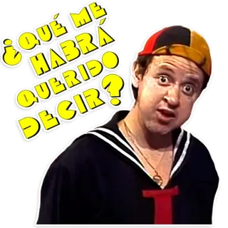 😳 f667cbae El Chavo ¿QUE ME HABRA QUERIDO DECIR? mexicano, comédia, criança, tv, chapéu telegram sticker