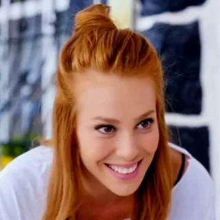 😀 aeb8d029 mulher, menina, ruiva, sorrindo, retrato, pessoa whatsapp sticker