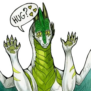 ❤ 0ebacb86 HUG? draak, knuffel, schattig, cartoon, vriendelijk, harig telegram sticker