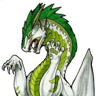 😡 2c603c4d draak, fantasie, wezen, mythisch, groen, schubben, dier, kunst telegram sticker