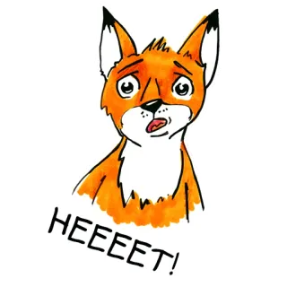 😢 43420d9f HEEEEET! zorro, animal, dibujos animados, lindo, pegatina, expresión, confundido telegram sticker