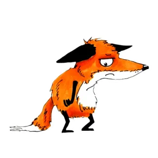 ☹️ 88442418 zorro, dibujo animado, animal, ilustración, triste, decepcionado telegram sticker