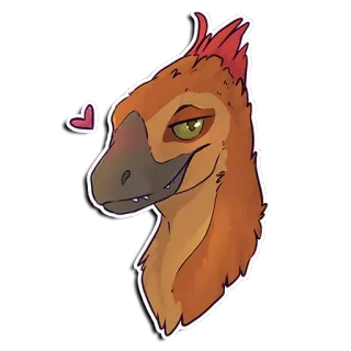 😘 7b2daf0b dinossauro, dinossauro com penas, fofo, pássaro, animal, desenho animado whatsapp sticker