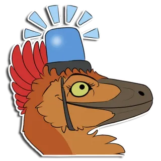 🚑 9236991f dinossauro, polícia, desenho animado, raptor, adesivo whatsapp sticker