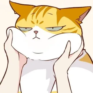 😐 a78ca57c cat, orange tabby, cute, funny, pet, animal telegram sticker