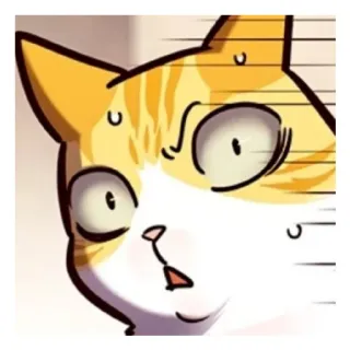🤨 2b517c2a แมว, ตกใจ, อนิเมะ, การ์ตูน, กลัว, สีหน้า, ตลก, มีม telegram sticker