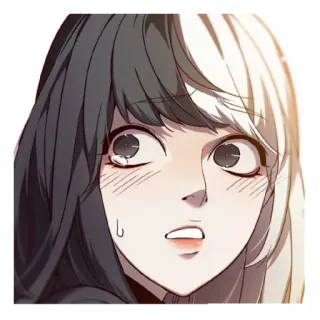 ❤️ e96262fd อนิเมะ, มังงะ, สีหน้า, ผู้หญิง, ตกใจ, กลัว, ใบหน้า telegram sticker