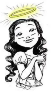 🍂 1ba7cef6 天使, 光环, 女孩, 可爱, 天真, 孩子 whatsapp sticker