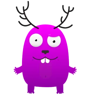 😉 82fbf82c monstre, violet, dessin animé, bois, mignon, animal telegram sticker