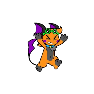 😆 1c4804d4 漫画, モンスター, ファンタジー, 動物, 陽気, ジャンプ telegram sticker