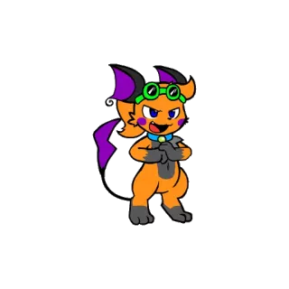 😏 b5e37a76 漫画, オレンジ, 紫, キャラクター, 動物 telegram sticker