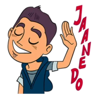 😁 191678b7 JANEDO desenho animado, personagem, acenando, Janedo whatsapp sticker