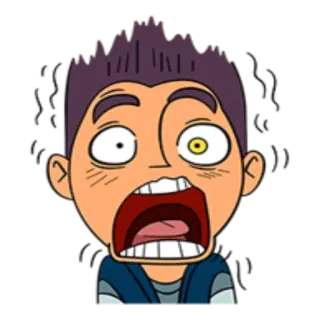 😨 63fd4ccb desenho animado, rosto, expressão, choque, medo, boca aberta, olhos arregalados whatsapp sticker