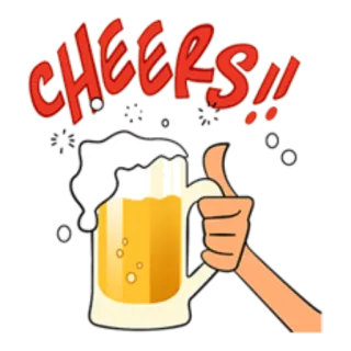 🍺 6c16b88c CHEERS!! saúde, cerveja, celebração, brinde, bebida, álcool whatsapp sticker