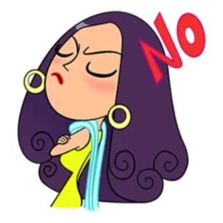 🔛 8d8e97da NO desenho animado, mulher, não, rejeição, desaprovação whatsapp sticker