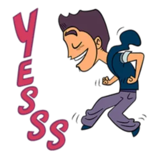 😁 c3f7c691 Yesss Desenho animado, Celebração, Animado, Feliz, Sim whatsapp sticker