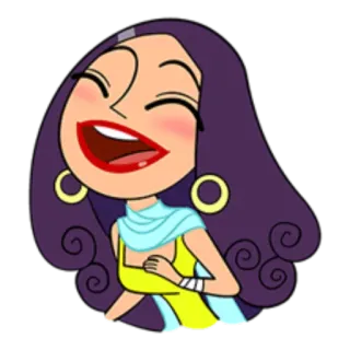 😂 dfed5378 desenho animado, mulher, personagem, rindo, animação, sorriso whatsapp sticker