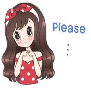 ☺️ 95555077 Please niedlich, Mädchen, Cartoon, flehend, kawaii, Anime telegram sticker