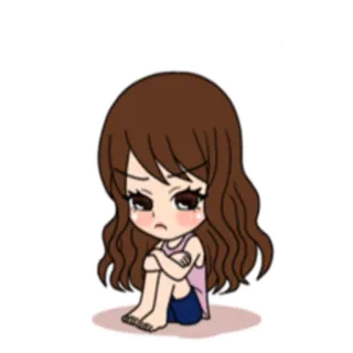 😕 1fa16961 เศร้า, หดหู่, อารมณ์เสีย, การ์ตูน, เด็กผู้หญิง, อารมณ์ telegram sticker