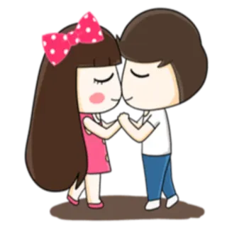 💏 7cf38edb Kreskówka, Para, Miłość, Romans, Słodkie, Urocze telegram sticker