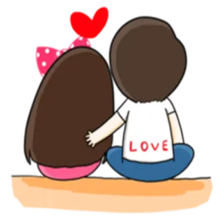 ❤ baa6c0c8 LOVE miłość, para, związek, kreskówka, słodkie, romantyczny telegram sticker