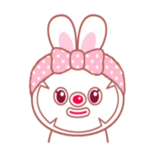 😶 40bf40a2 cartoon bunny, cute animal, pink bow, animal sticker telegram sticker