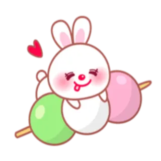 🍡 7d92f88a rabbit, dango, kawaii, cute, japanese sweets, food, sticker telegram sticker