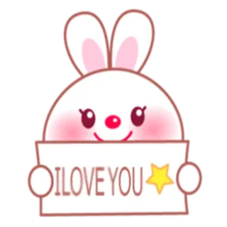 💜 b5bc6b36 I LOVE YOU bunny, love, hearts, cute, adorable, i love you, greeting telegram sticker