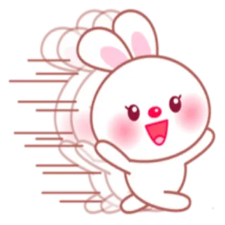 🏃 c3e62aa4 bunny, rabbit, cute, kawaii, cartoon, animal, fast, motion telegram sticker