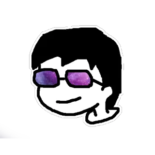 😎 7c0daf79 漫画, ステッカー, 眼鏡, ポートレート telegram sticker