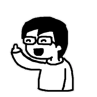 🖕 96b06fd9 キャラクター, 中指, 攻撃的, 漫画 telegram sticker