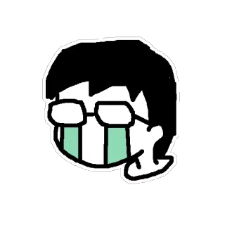 😭 d16972fb 泣く, 悲しい, 涙, メガネ, 漫画, 絵文字 telegram sticker