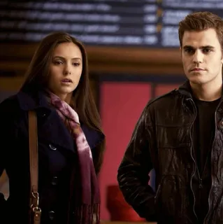 🥀 14c4bb75 Elena Gilbert, Stefan Salvatore The Vampire Diaries serie tv, vampiro, teen drama, soprannaturale, romance telegram sticker