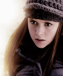 🥀 c16fc904 donna, cappello, ritratto, inverno, freddo, persona telegram sticker