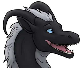 😃 9bec6833 มังกร, แฟนตาซี, สิ่งมีชีวิต, สัตว์ประหลาด, สัตว์, สีดำ, สีเทา telegram sticker