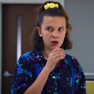 💟 0150085f Eleven Stranger Things Eleven, Millie Bobby Brown, Stranger Things, Televisión, Retrato telegram sticker