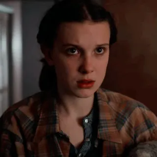💟 4b122639 Eleven Stranger Things Eleven, Stranger Things, Millie Bobby Brown, asustada telegram sticker
