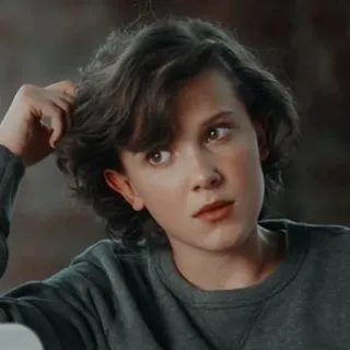 💟 8023ec7d Eleven Stranger Things Eleven, Millie Bobby Brown, Stranger Things, Serie, Retrato, Personaje telegram sticker