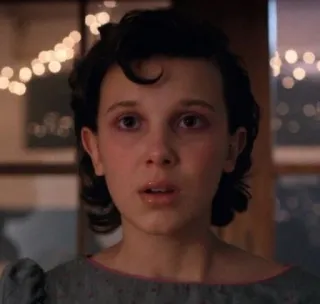 💟 a8ce0082 Eleven Stranger Things millie bobby brown, stranger things, eleven, netflix, chica, personaje telegram sticker