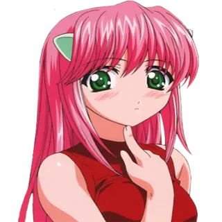 😳 11ecb767 anime, girl, pink hair, green eyes, cartoon telegram sticker