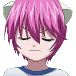 😠 2da24ce7 애니메이션, 만화, 분홍 머리, 고양이 귀, 만화, 캐릭터 telegram sticker