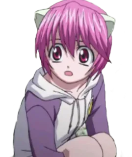 😳 4deae20c 애니메이션, 만화, 캐릭터, 분홍 머리, 고양이 귀, 귀여운 telegram sticker