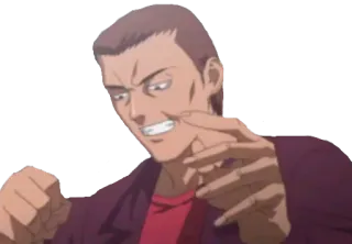 😁 8cdc111a 애니메이션, 남자, 화난, 가리키는 telegram sticker